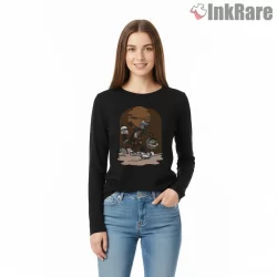Mandalorian And Grogu Desert Journey Shirt on black long sleeve shirt for women graphic tee