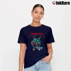 Women’s Mandalorian Damaged Armor Signature T-Shirt in navy | Soft, Flattering Fit