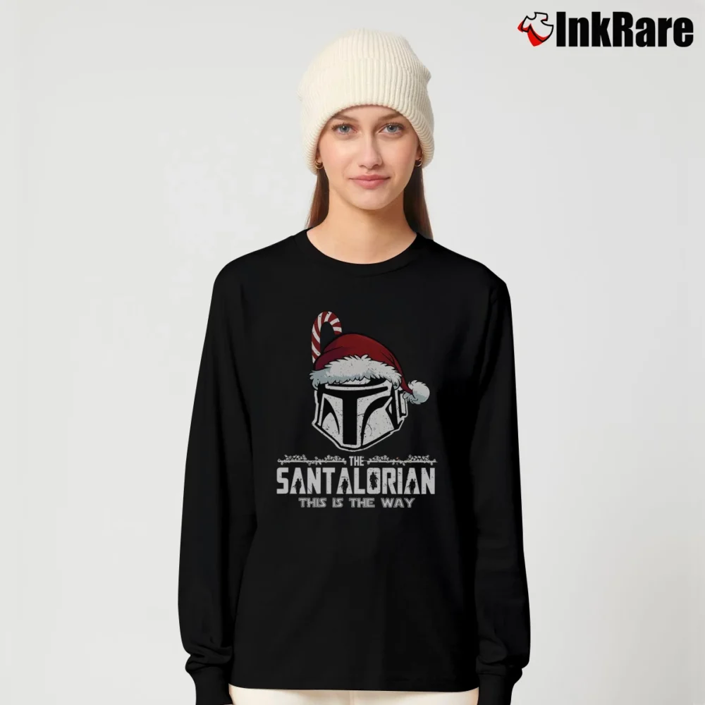Women’s Mandalorian Star Wars Christmas Holiday Long-Sleeve Top in black | Sleek, Versatile, All-Season