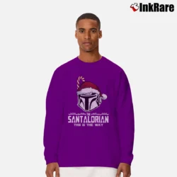 Men’s Mandalorian Star Wars Christmas Holiday Long-Sleeve Shirt in purple | Sleek, Lightweight, Year-Round Wear