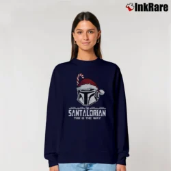 Women’s Mandalorian Star Wars Christmas Holiday Relaxed Sweatshirt in navy | Soft, Laid-Back Vibe