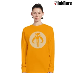 Women’s Mandalorian Symbol Mandalore Logo Star Wars Sci fi Long-Sleeve Top in orange | Sleek, Versatile, All-Season