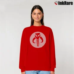 Women’s Mandalorian Symbol Mandalore Logo Star Wars Sci fi Relaxed Sweatshirt in red | Soft, Laid-Back Vibe