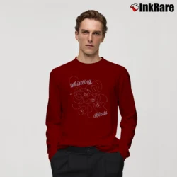 Men’s Mandalorian Whistling Birds Star Wars Weapon Long-Sleeve Shirt in maroon | Sleek, Lightweight, Year-Round Wear