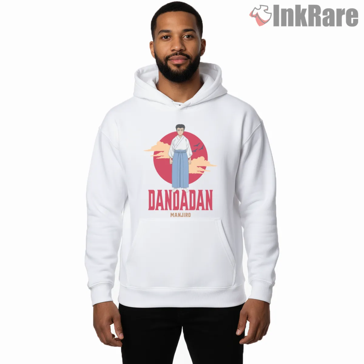Manjiro Samurai Sunset Minimal Anime Hoodie White Manjiro Samurai Sunset Minimal Anime Shirt on white hoodie for men graphic tee