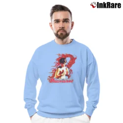 Men’s Manny Pacquiao Dragon Black Red No Fear Boxing Crewneck Sweatshirt in light blue | Cozy Fabric, Clean Style