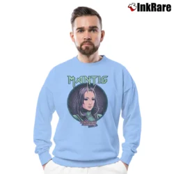 Men’s Mantis Guardians Of The Galaxy 2 Marvel Poster Crewneck Sweatshirt in light blue | Cozy Fabric, Clean Style