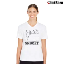 Women’s Marc Jacobs X Peanuts Printed V-Neck Tee in white | Chic Neckline, Soft Texture