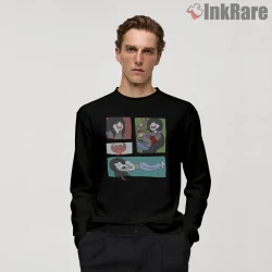 Marceline Comic Panel Style Cartoon Shirt on black long sleeve shirt for men graphic tee