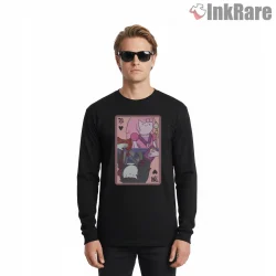 Marceline Princess Bubblegum Playing Card Art Shirt on black long sleeve shirt for men graphic tee
