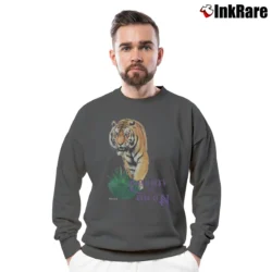 Men’s Marcelo Burlon County Of Milan Tiger Crewneck Sweatshirt in charcoal | Cozy Fabric, Clean Style