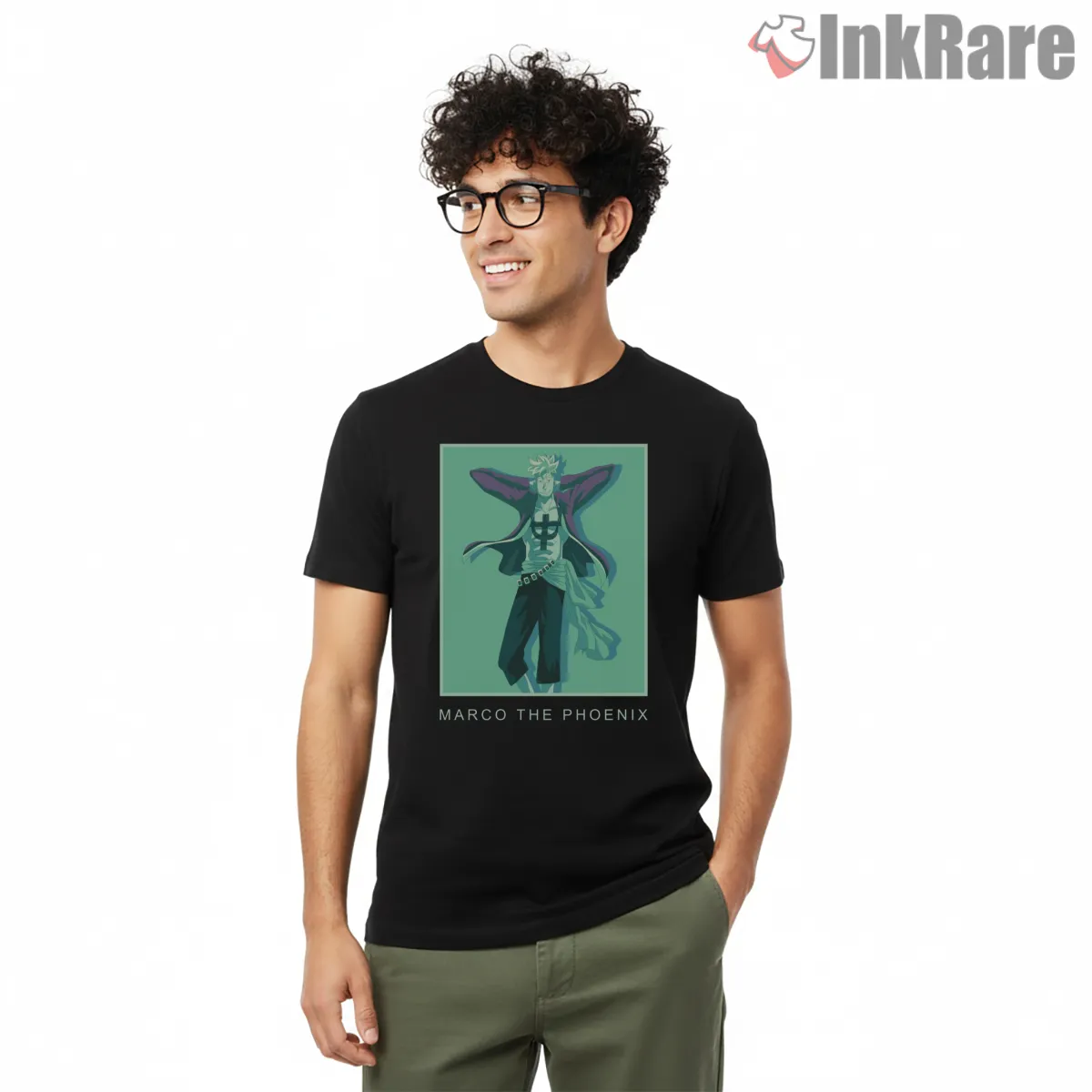 Marco The Phoenix Mythic Pirate Anime Short Sleeve Black Marco The Phoenix Mythic Pirate Anime Shirt on black short sleeve shirt for men graphic tee