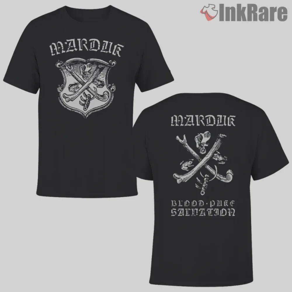 Marduk Blood Puke Salvation Shirt two sided front and back black metal crest