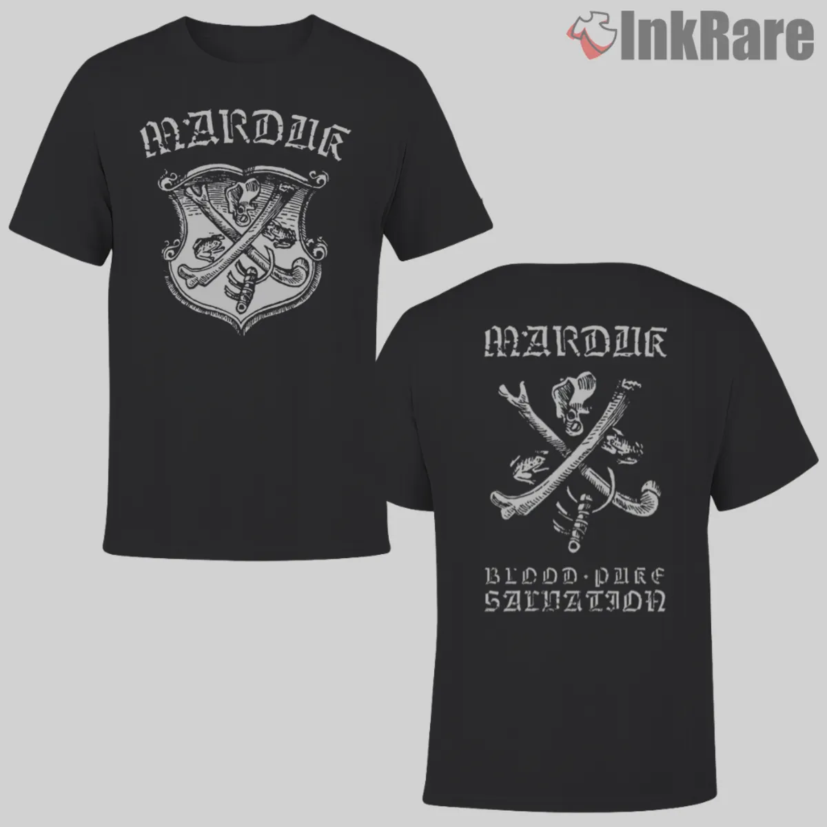 Marduk Blood Puke Salvation Shirt Two Sided Black Metal Crest Marduk Blood Puke Salvation Shirt two sided front and back black metal crest