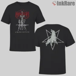 Marduk Charlatan Shirt front and back on black with wolf pentagram