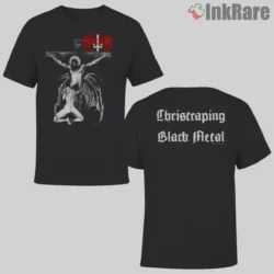 Marduk Christraping Black Metal Shirt two sided with front art and bold back text