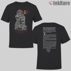 Marduk Dracul Shirt two sided black tee with Vlad portrait front and text back