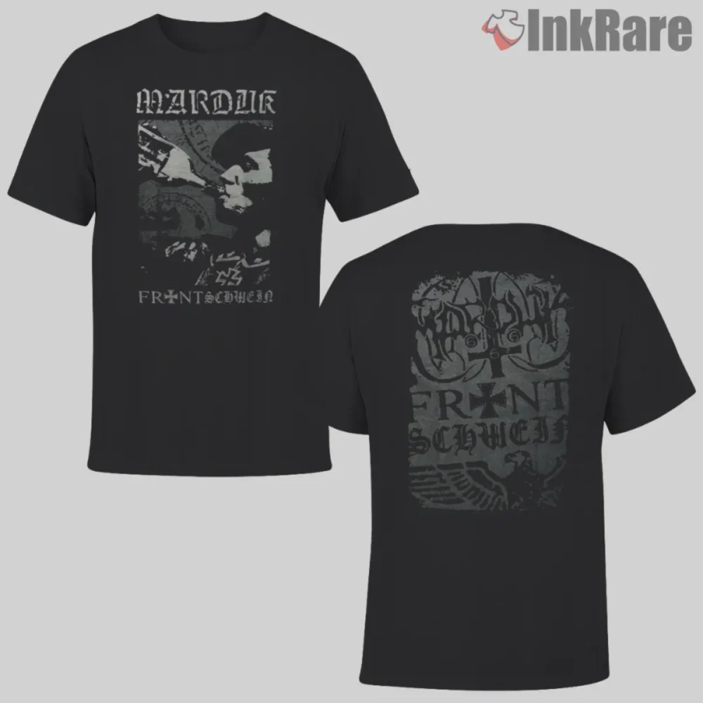 Marduk Frontschwein Shirt two sided front and back in grey distressed print