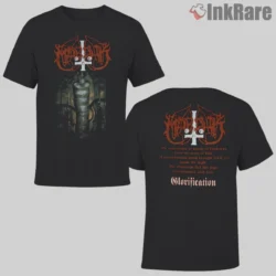 Marduk Glorification Shirt with red logo and ritual figure front two sided black