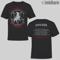 Marduk Legion Double Sided Shirt on black with wolf pentagram front and text back