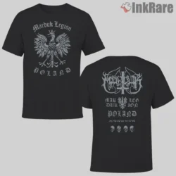 Marduk Legion Poland Shirt front and back with silver eagle crest