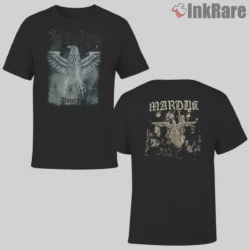 Marduk Warschau Double Sided Shirt with stone textured eagle crest on black