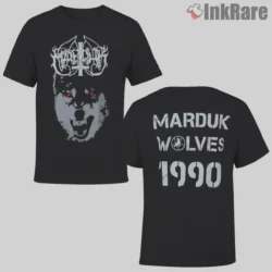 Marduk Wolves Double Sided Shirt front and back artwork in gray on black