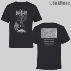 Marduk World Funeral Double Sided Shirt with winged figure and verse on black