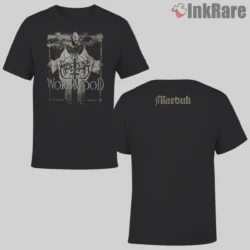 Marduk Wormwood Double Sided Shirt black tee with monk artwork front and subtle logo back