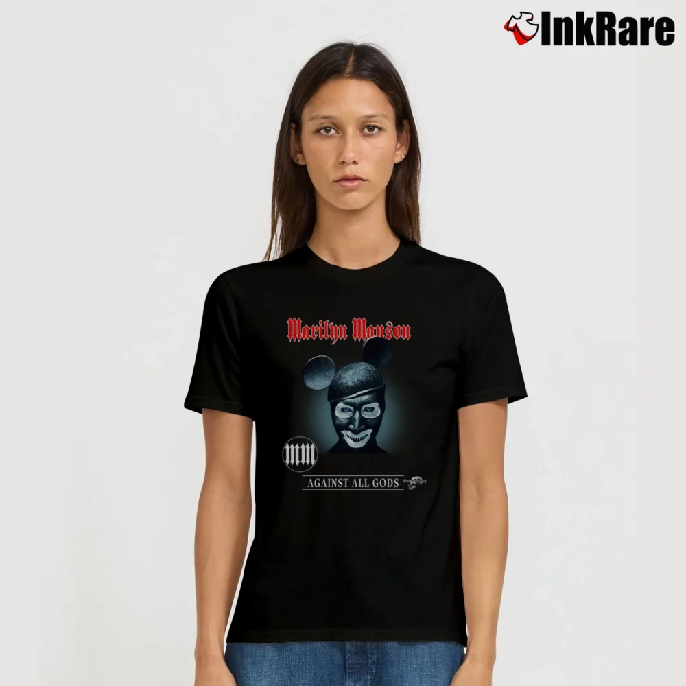 Women’s Marilyn Manson The Evil Mickey Mouse Band Signature T-Shirt in black | Soft, Flattering Fit