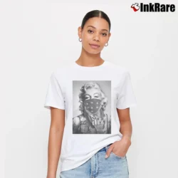 Women’s Marilyn Monroe Black Bandana T-Shirt in white | Soft, Flattering Fit