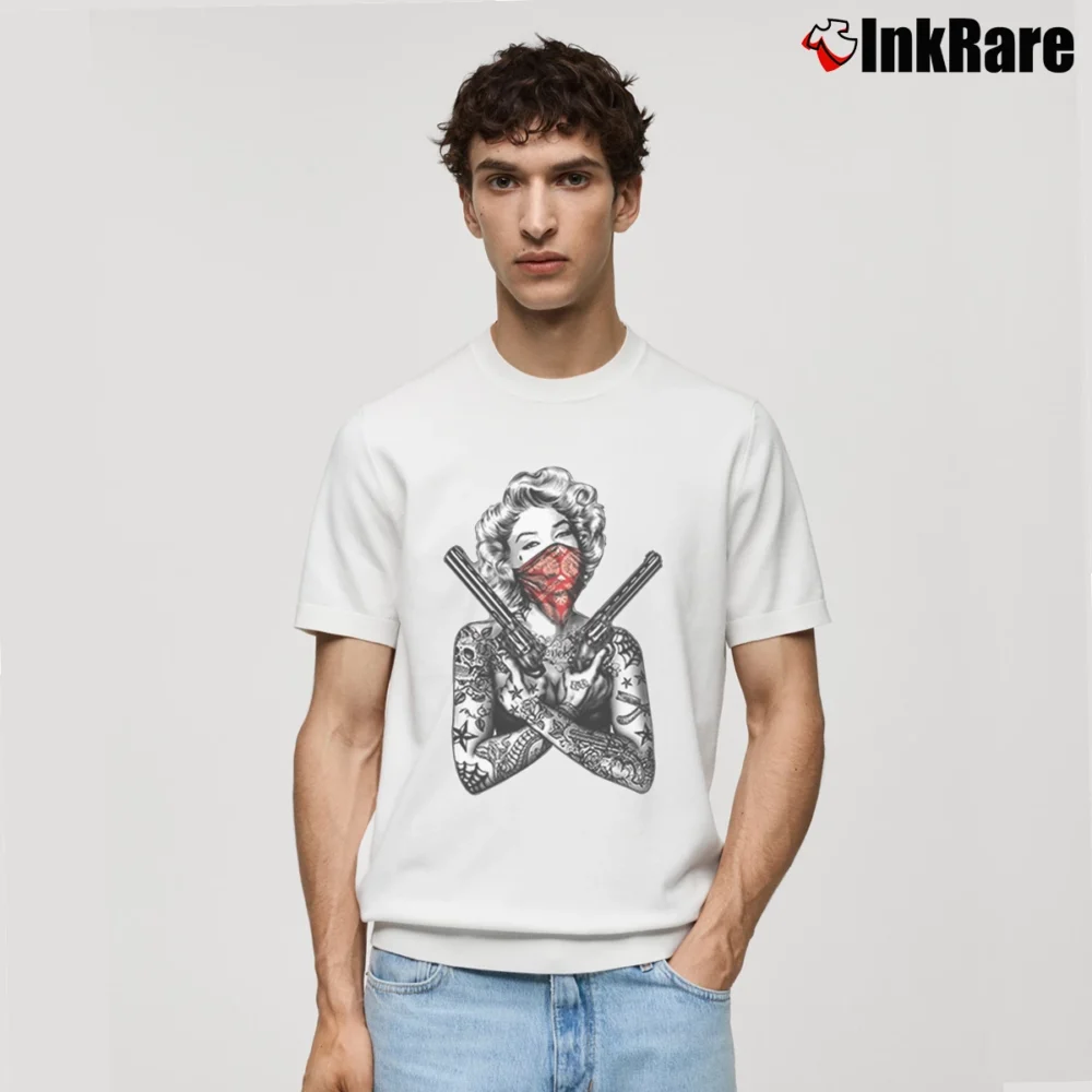 Men’s Marilyn Monroe Red Bandana Icon Classic T-Shirt in white | Soft, Breathable Everyday Wear