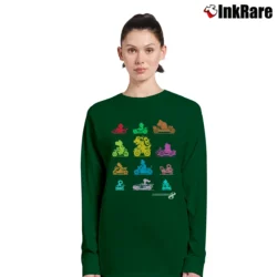 Women’s Mario Kart Nintendo Characters Long-Sleeve Top in forest green | Sleek, Versatile, All-Season