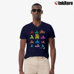 Men’s Mario Kart Nintendo Characters V-Neck Tee in navy | Sharp, Breathable, Everyday Staple