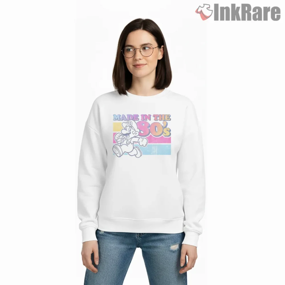 Mario Made In The 80s Vintage Retro Color Block Shirt on graphic shirt for women graphic tee