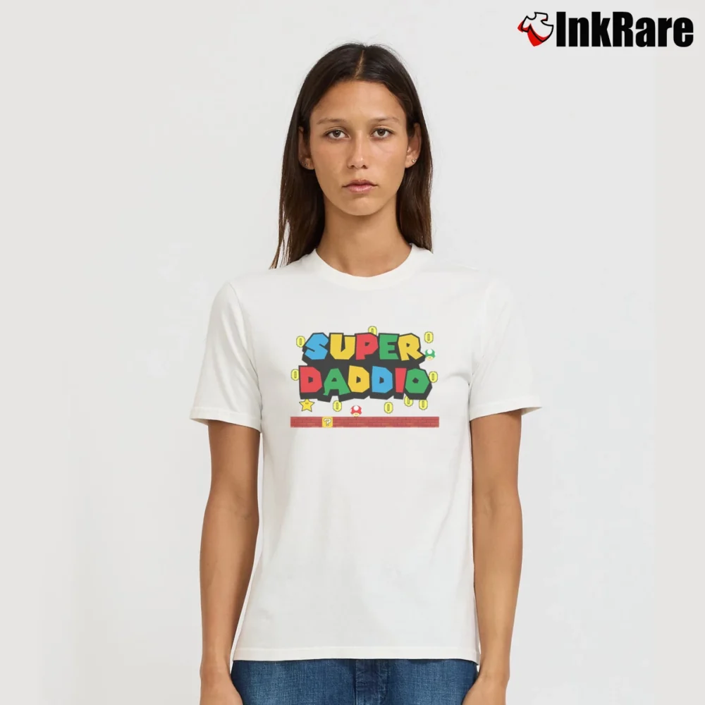 Women’s Mario Super Daddio T-Shirt in white | Soft, Flattering Fit