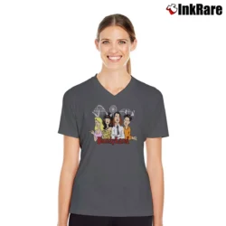 Women’s Married With Children Bundyland V-Neck Tee in charcoal | Chic Neckline, Soft Texture