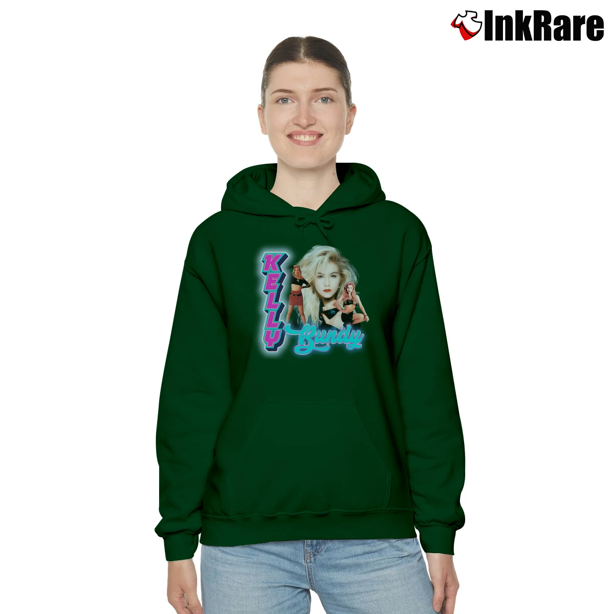 Married With Children Kelly Bundy Women’s Cozy Hoodie in forest green – Urban Chic Women’s Married With Children Kelly Bundy Cozy Hoodie in forest green | Warm, Structured, Stylish