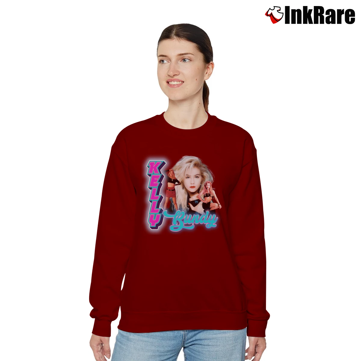 Married With Children Kelly Bundy Women’s Relaxed Sweatshirt in maroon – Cozy Casual Women’s Married With Children Kelly Bundy Relaxed Sweatshirt in maroon | Soft, Laid-Back Vibe