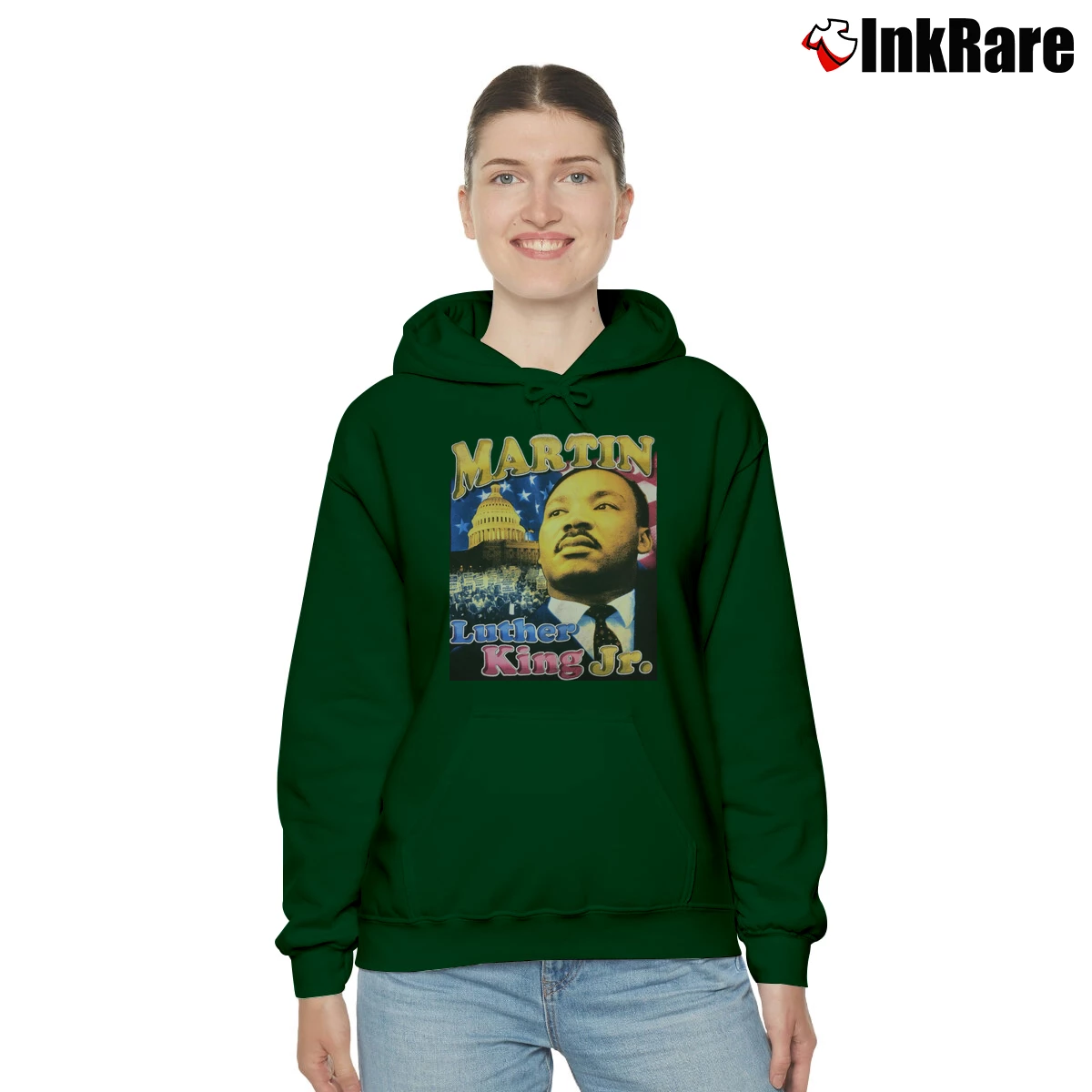 martin luther king jr Women’s Cozy Hoodie in forest green – Urban Chic Women’s martin luther king jr Cozy Hoodie in forest green | Warm, Structured, Stylish