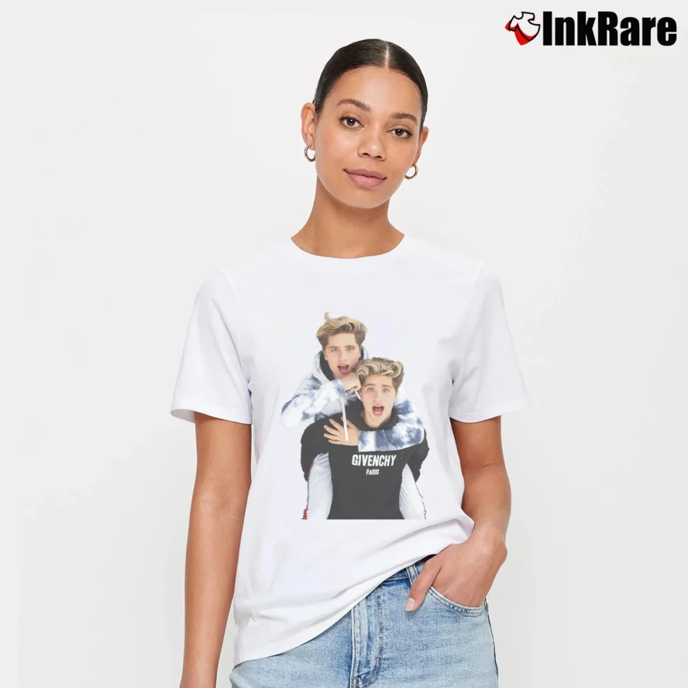 Women’s Martinez Twins Music Band Loose Fit Signature T-Shirt in white | Soft, Flattering Fit
