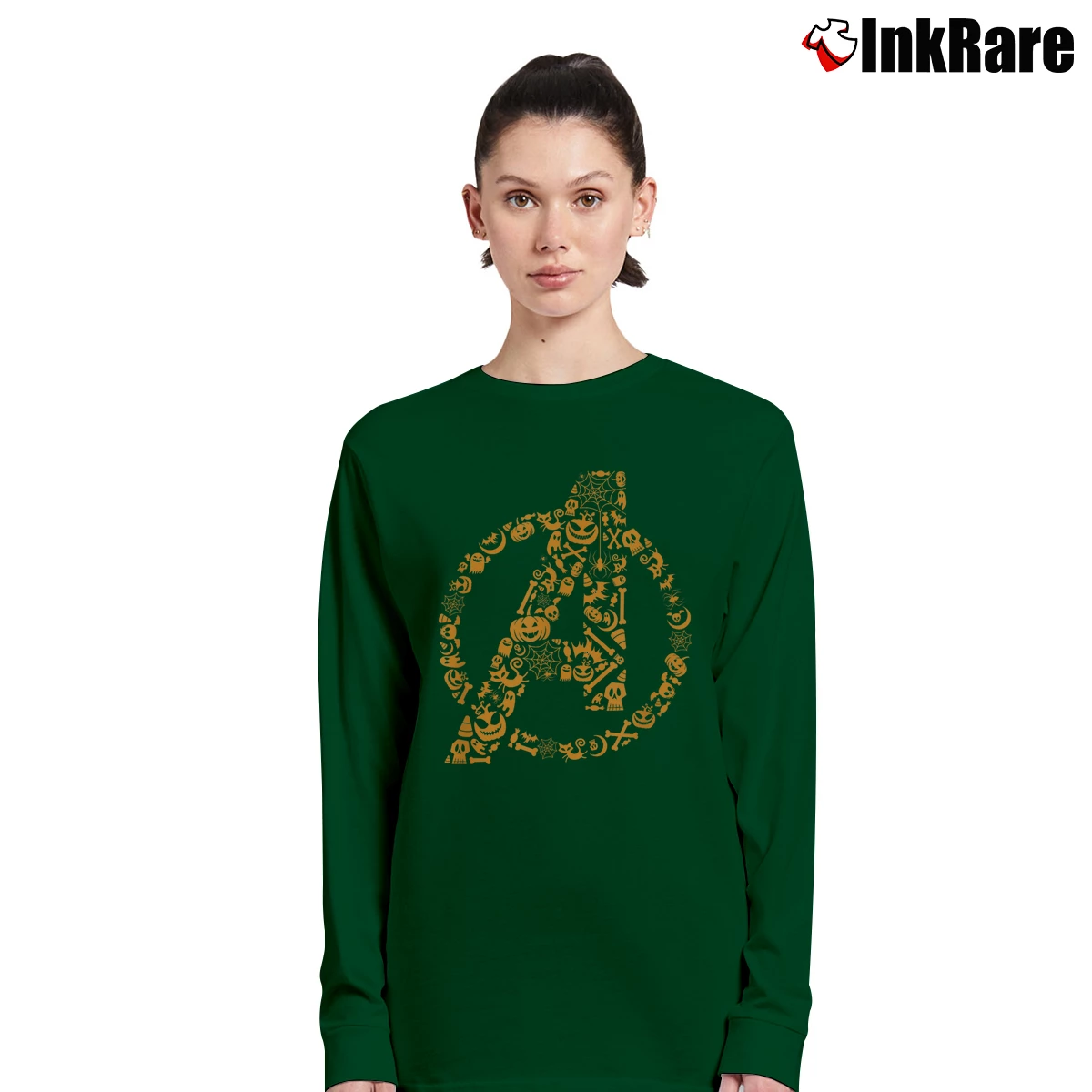 Women’s Marvel Avengers A Logo Halloween Long-Sleeve Top in forest green | Sleek, Versatile, All-Season