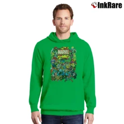 Men’s Marvel Comics Heroes Group Shot Graphic Pullover Hoodie in irish green | Cozy, Durable, Modern Fit