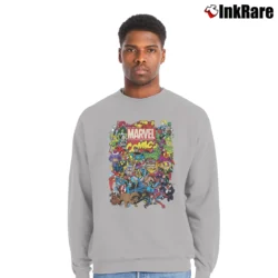 Men’s Marvel Comics Heroes Group Shot Graphic Crewneck Sweatshirt in sport grey | Cozy Fabric, Clean Style
