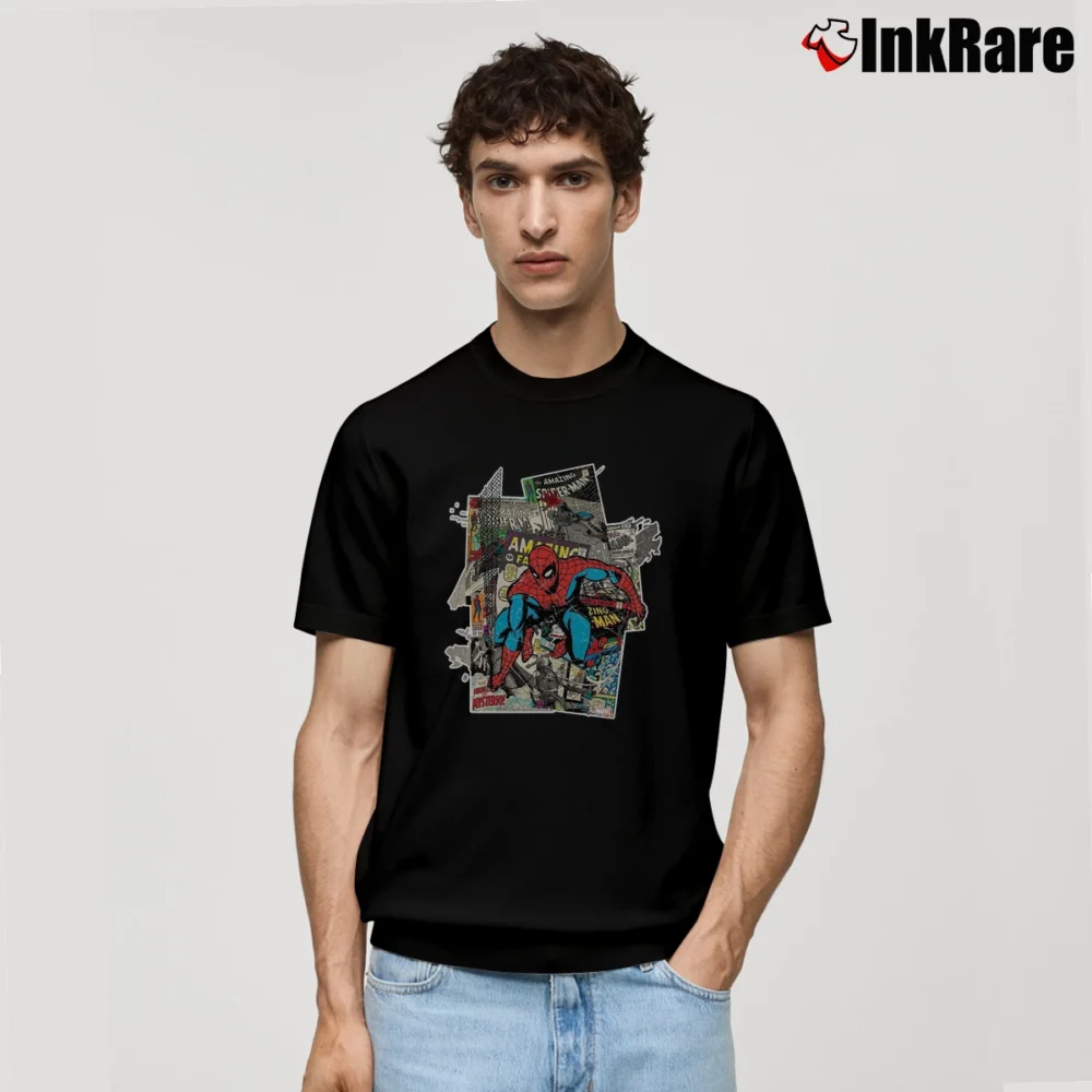Men’s Marvel Comics Spider Man Classic T-Shirt in black | Soft, Breathable Everyday Wear