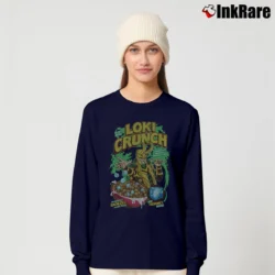 Women’s Marvel Loki Charms Cereal Avengers Comic Long-Sleeve Top in navy | Sleek, Versatile, All-Season