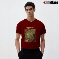 Men’s Marvel Loki Kawaii God Of Mischief V-Neck Tee in maroon | Sharp, Breathable, Everyday Staple