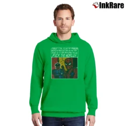 Men’s Marvel Spider - man Fuck The World Classic Pullover Hoodie in irish green | Cozy, Durable, Modern Fit