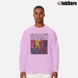 Men’s Marvel Spider - man Fuck The World Long-Sleeve Shirt in light pink | Sleek, Lightweight, Year-Round Wear