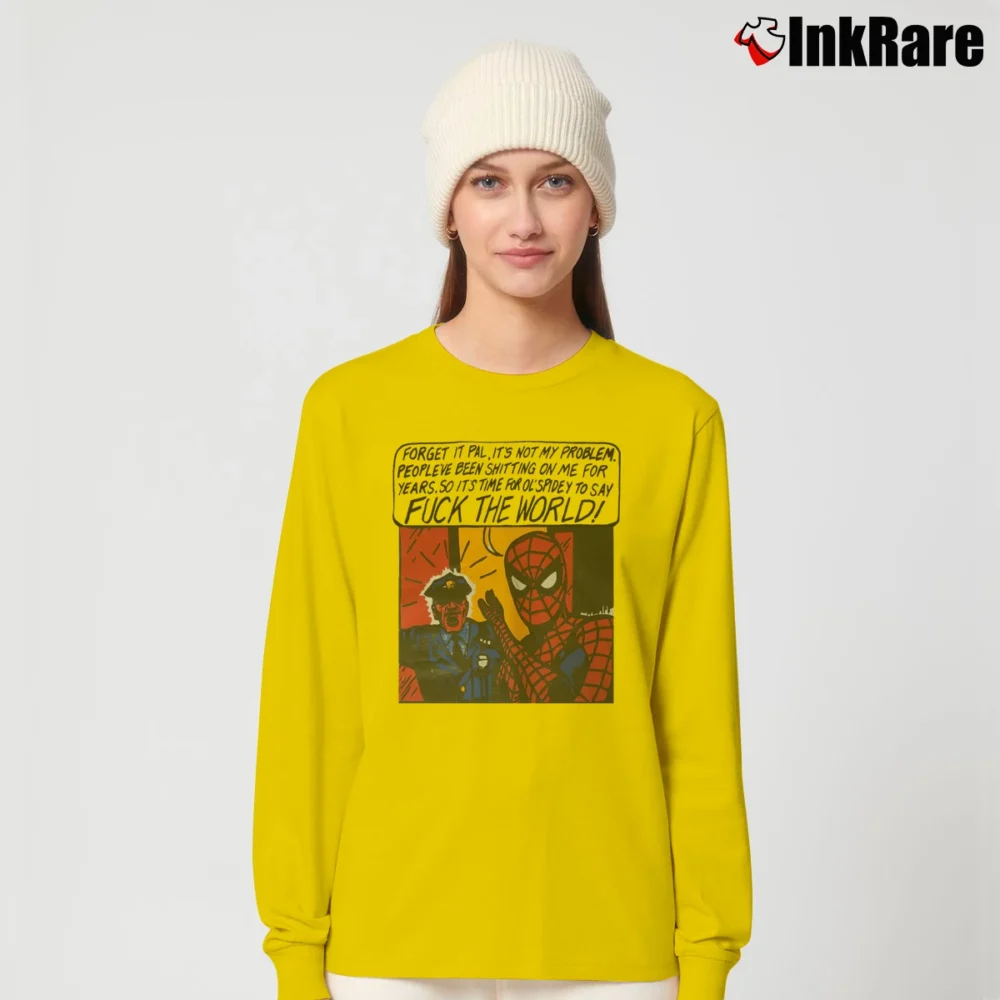 Women’s Marvel Spider - man Fuck The World Long-Sleeve Top in yellow | Sleek, Versatile, All-Season